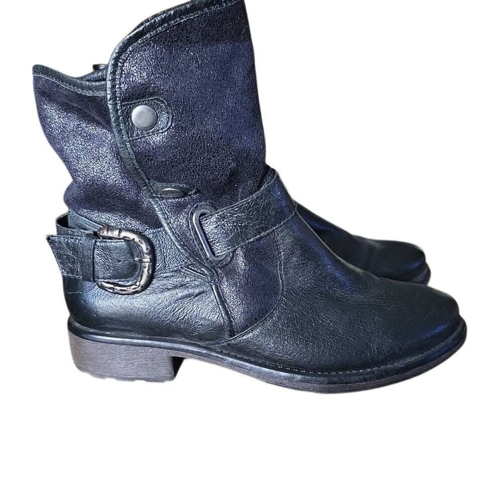 Baretraps Women's Size 6 Black Soft Leather Moto Boots